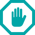hand and stop sign icon