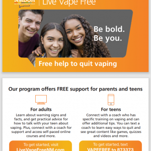 Live Vape Free Wallet Cards